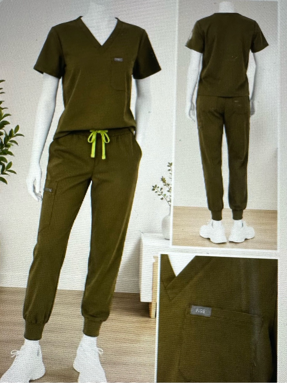 FIGS Technical Collection scrub set in Olive Green